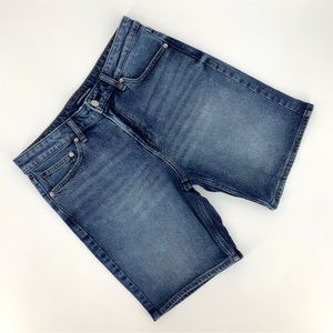 Calvin Klein Jeans Mens' Distressed Blue Denim 8” Shorts, 30